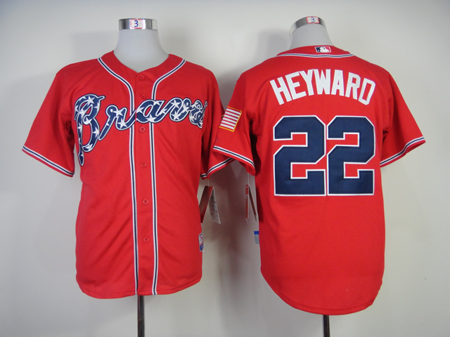 Men Atlanta Braves #22 Heyward Red MLB Jerseys->atlanta braves->MLB Jersey